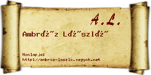 Ambróz László névjegykártya