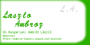 laszlo ambroz business card